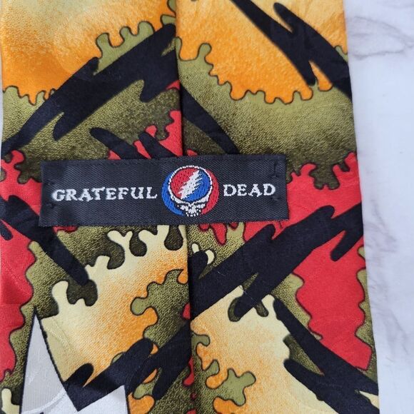 Greatful Dead Back Drop First Set Vintage 90's Silk Necktie Men's Tie - Picture 7 of 10